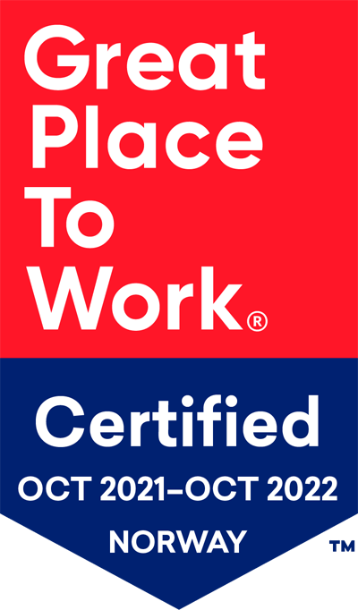 Great Place to Work® Certified Oct 2021-Oct 2022 Norway